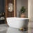 51" Acrylic Modern Freestanding Bathtub, Compact Square-Oval Deep Soaking Tub with Slotted Overflow and Center Drain, Multiple Colors Available-129104741