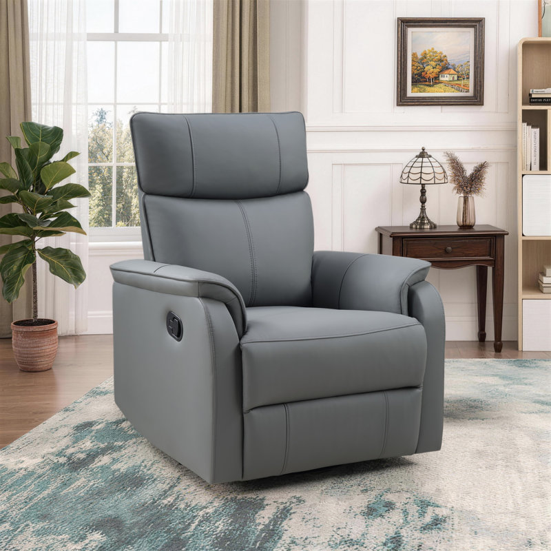 Fauteuil inclinable manuel et pivotant de 31,9 po Curstyn, Gris