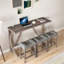 Ensemble de table de bar avec prise de courant, ensemble de table de bar et de chaises, ensemble de table de salle à manger 4 pièces, ensemble de table de petit déjeuner industriel, pour salon, salle à manger, salle de jeux