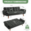 Canapé-lit convertible en tissu d'ameublement avec futons de 75,39 po Kamaren-2095966336