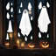 Décoration de fenêtre d'Halloween d'Halloween - Décalcomanie de 25,6 po à double face fantôme blanche, décorations d'Halloween effrayantes pour miroir en verre, 3 feuilles