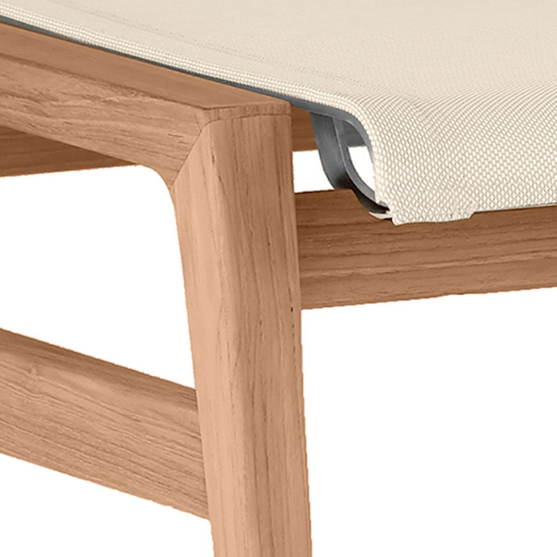 Repose-pieds en teck Coast - teck naturel et toile tendue, Teck naturel / toile naturelle
