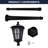 69.6"Solar Post Light Streetlight Black Aluminium 