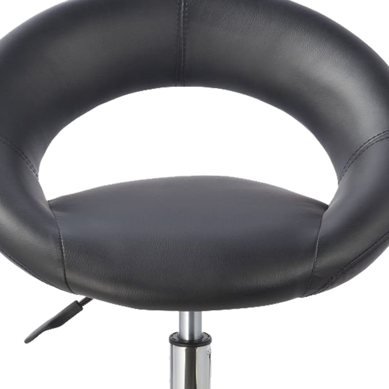 Kurt Backed Adjustable Height Lab Stool, Black