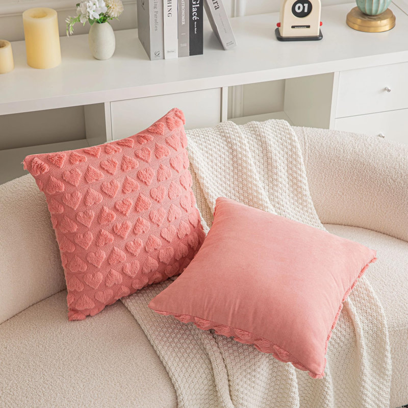 PET SUPPLY PLUS INC Heart Love Cute Coral Red Decorative Throw