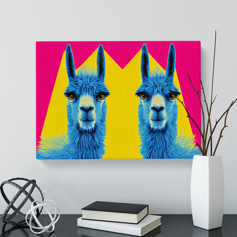 Colourful Llamas Vol.2 - Wrapped Canvas, 35cm H x 50cm W x 3cm D