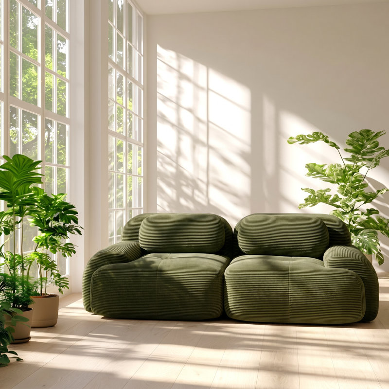 Canapé modulaire en velours côtelé l 40,94 po x P 40,55 po x H 29,53 po Aurelia