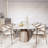 Amberly Large 86/93" Modern Organic Dining Table - Sintered Stone With Sculptural Solid Wood Pedestal Base, Seats 8-10-1931011336-1931011338