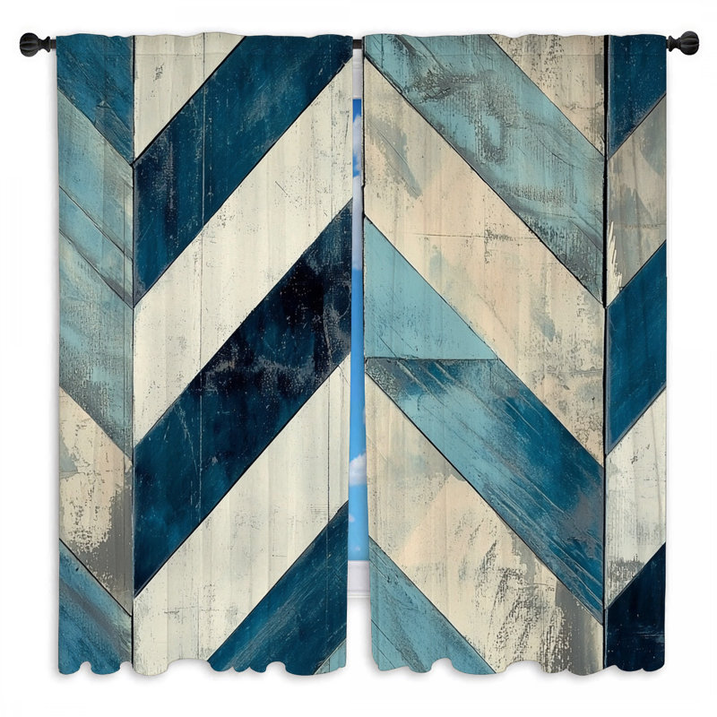 Rideaux à motif géométrique Chevron, L 40 po x L 52 po