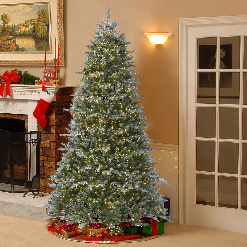 7.5 Ft. Snowy Morgan Spruce Tree With Dual Color® LED Cosmic Lights®