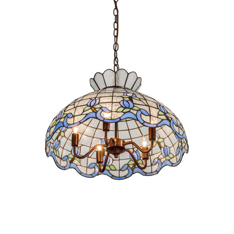 Meyda Tiffany & Stained Glass Pendant, Ice Blue/Sapphire 