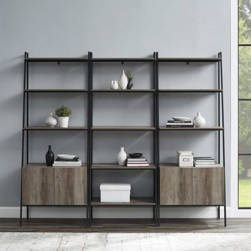 Little Italy Ladder Storage Bookcase, Gray Wash