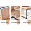 Table et 8 chaises pour salle à manger - tissu brun, pieds noirs-1356022001