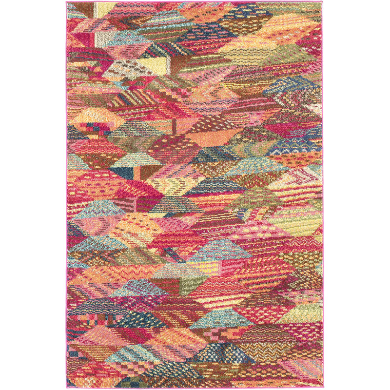 Eddins Washable Geometric Indoor Rug, Rectangle 7'1" x 10'