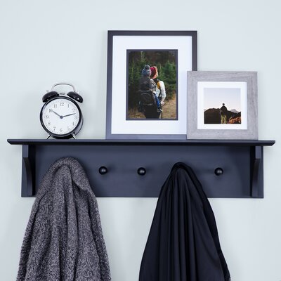 24'' Wide 5 - Hook Wall Mounted Coat Rack with Shelf -  Ballucci, WWY-77RPHTPT