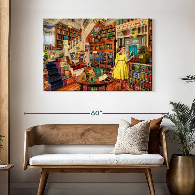 Lilie, souhait sur une bibliothèque I, H 30 po x l 45 po