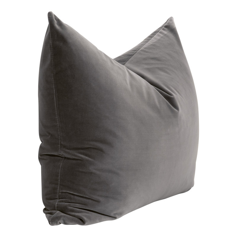 Deluxe 34" Gray Velvet Down-Filled Pillow Set