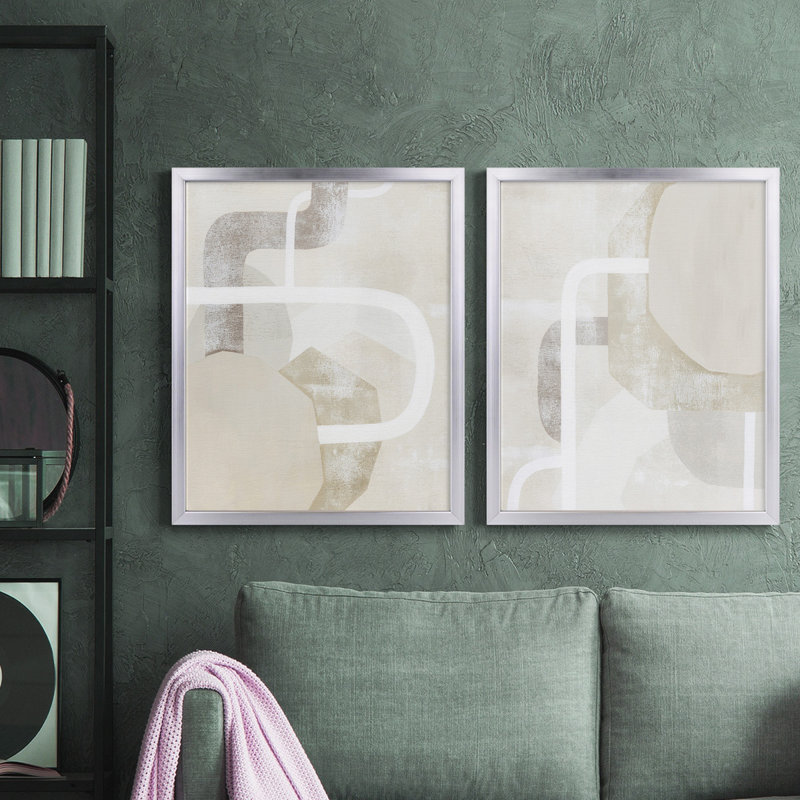 «Quiet Affection I», ensemble de 2 reproductions d'art sur toile encadrées