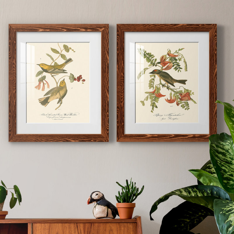 Reproduction encadrée en bois vert, H 20 po x l 17 po x P 1 po, Papier avec cadre érable