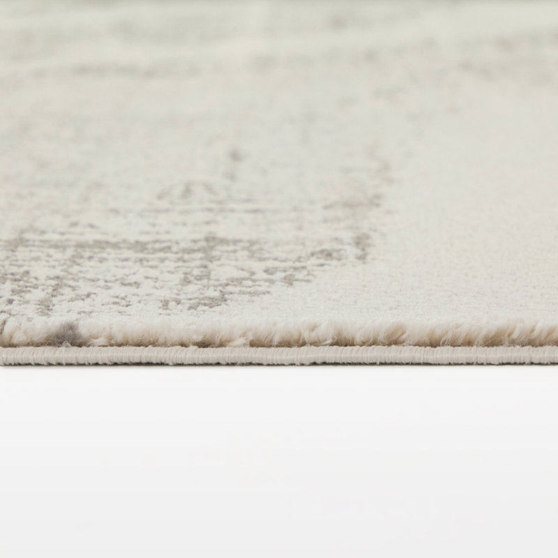 Barthe Grey/Cream Contemporary Abstract Area Rug, Rectangle 7'10" x 10'