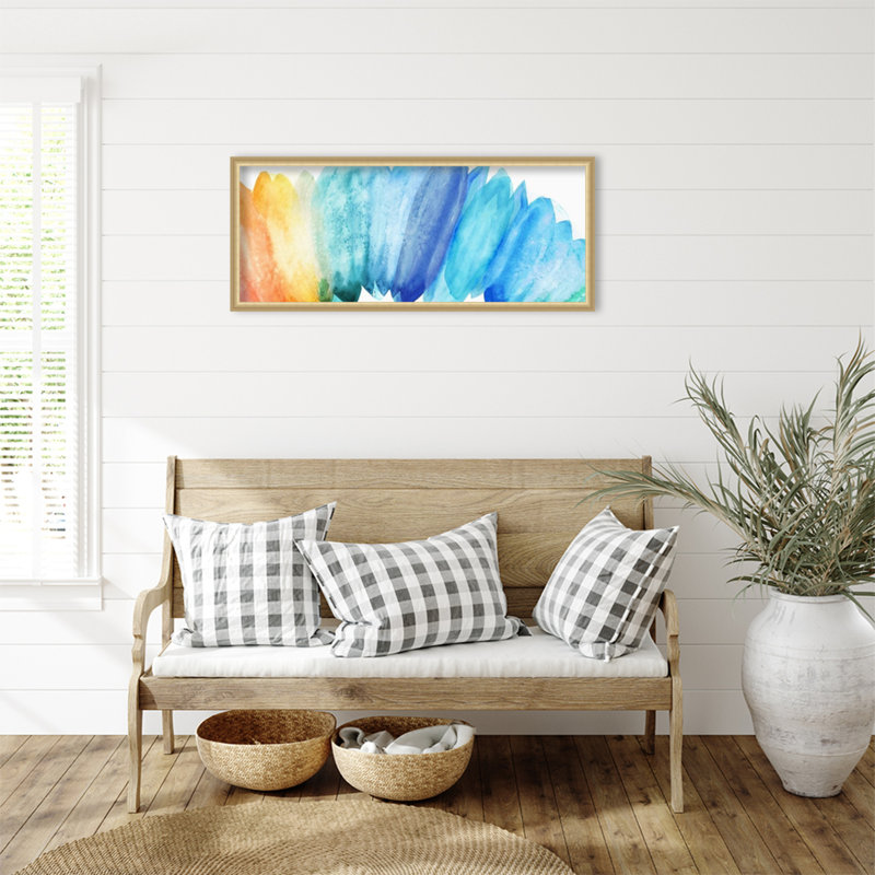  Tableau d'affichage encadré en tissu, Burst of Rainbow par Eva Watts, pour une utilisation comme tableau d'affichage ou organisation murale