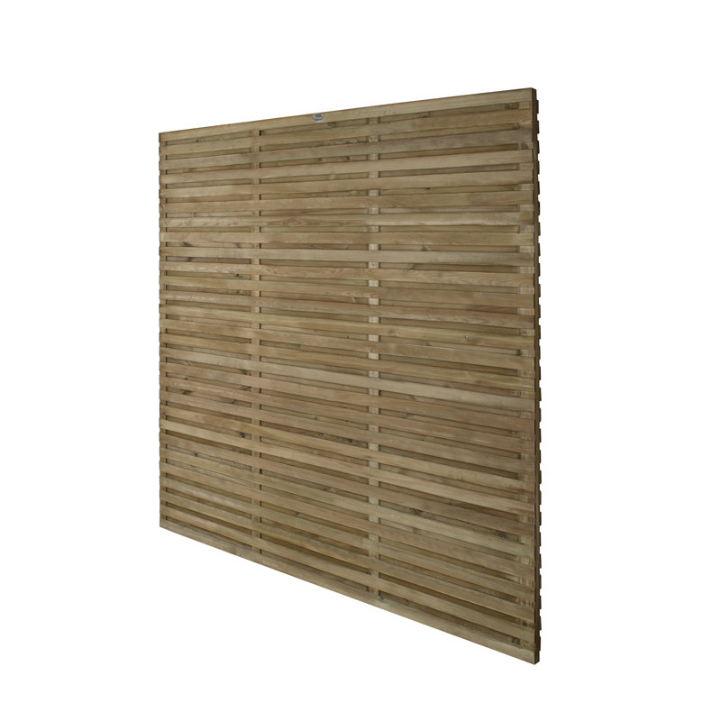 6' x 6' (1.8m x 1.8m) Double Slatted Fence Panel