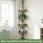 Black 4-Tier Telescopic Corner Shower Rack with Hooks
