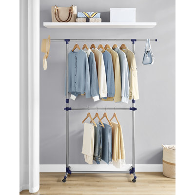 Adjustable Rolling Clothing Rack