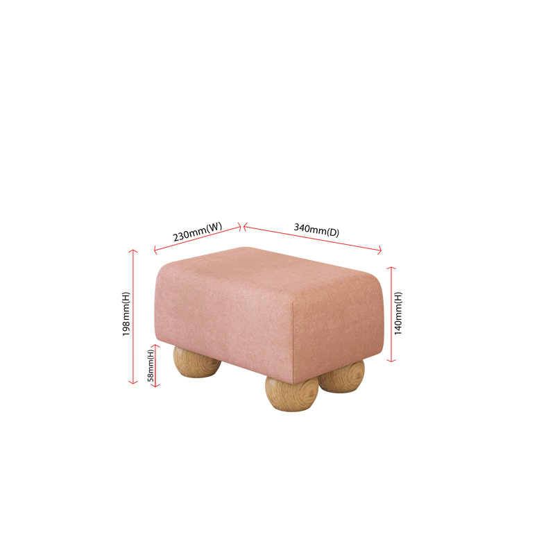 Manufactured Wood Accent Stool, Poz, Natural, Candyfloss