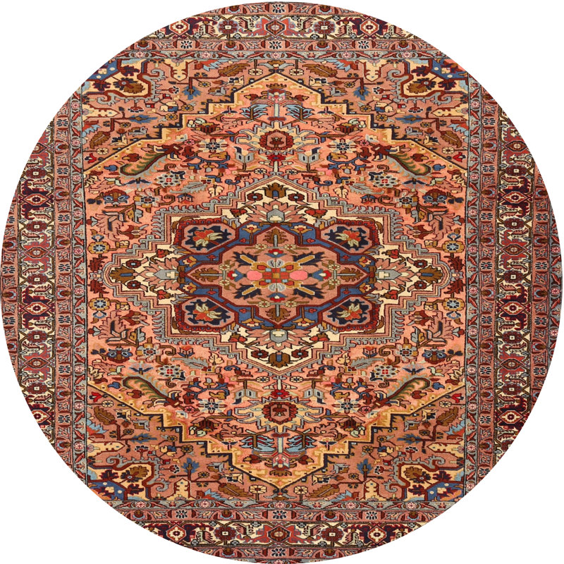 Tapis traditionnel lavable à la machine 2206, Rond 8 pi