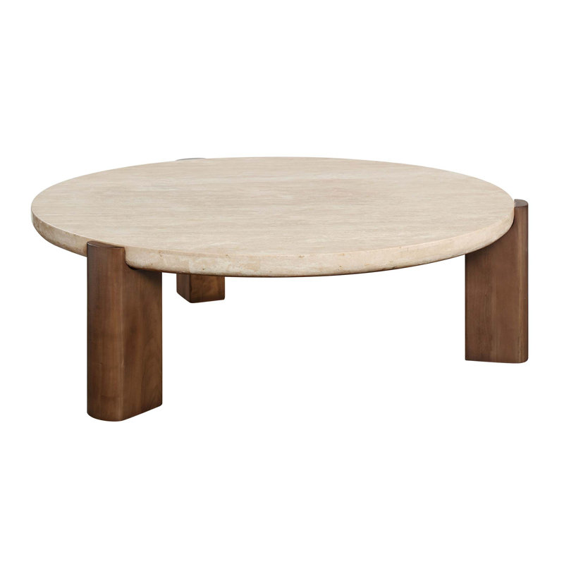 Leonardo Travertine Top Coffee Table