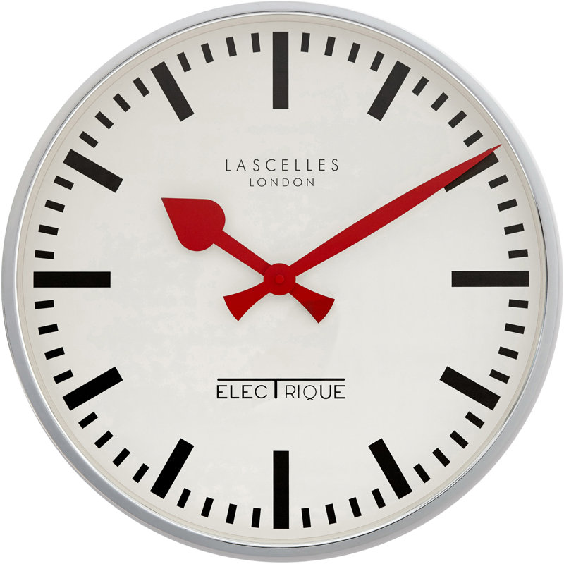 Large Deep Chrome Clock - 45cm