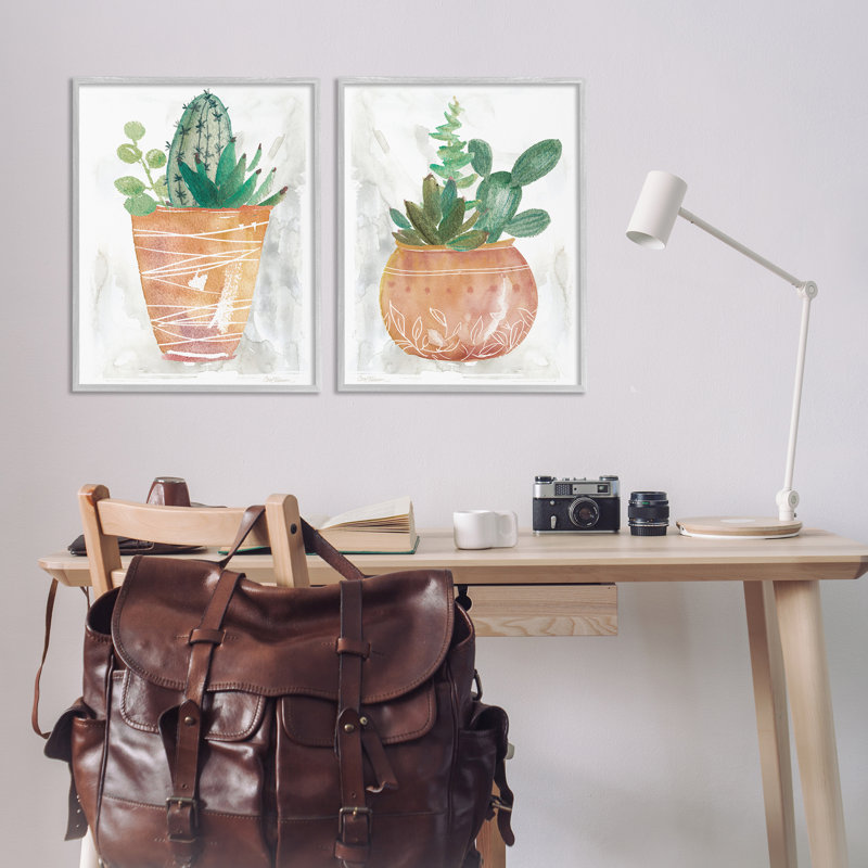  Boho Cacti & Succulents 2 PC, estampe numérique par Carol Robinson, Estampe numérique Farmhouse, H 30 po x l 24 po