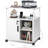 Lockable File Cabinet With Charging Station, Lateral Filing Cabinet For Home Office, Multi-Functional Printer Stand With Adjustable Shelves And Swivel Casters