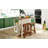 Solid Wood Rustic 3-Piece Stationary Kitchen Island Set With 2 Seatings, Rubber Wood Butcher Block Dining Table Set Prep Table Set With 2 Open Shelves For Small Places
