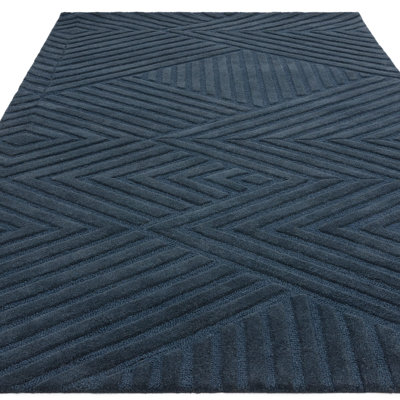 Berthamae Geometric Wool Hand Woven Area Rug