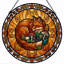 Panneau de vitrail Fox Mushroom-1986072198