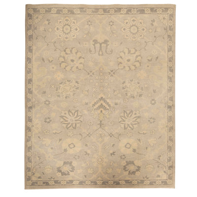 Tapis beige noué à la main de haute qualité