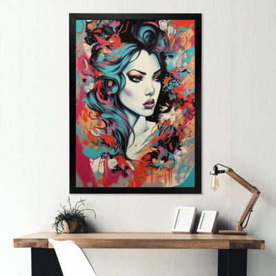 Portrait de femme pop art VI sur toile