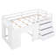 Lit mezzanine simple blanc avec armoire en bois massif, armoire et tablette pour plus de commodité