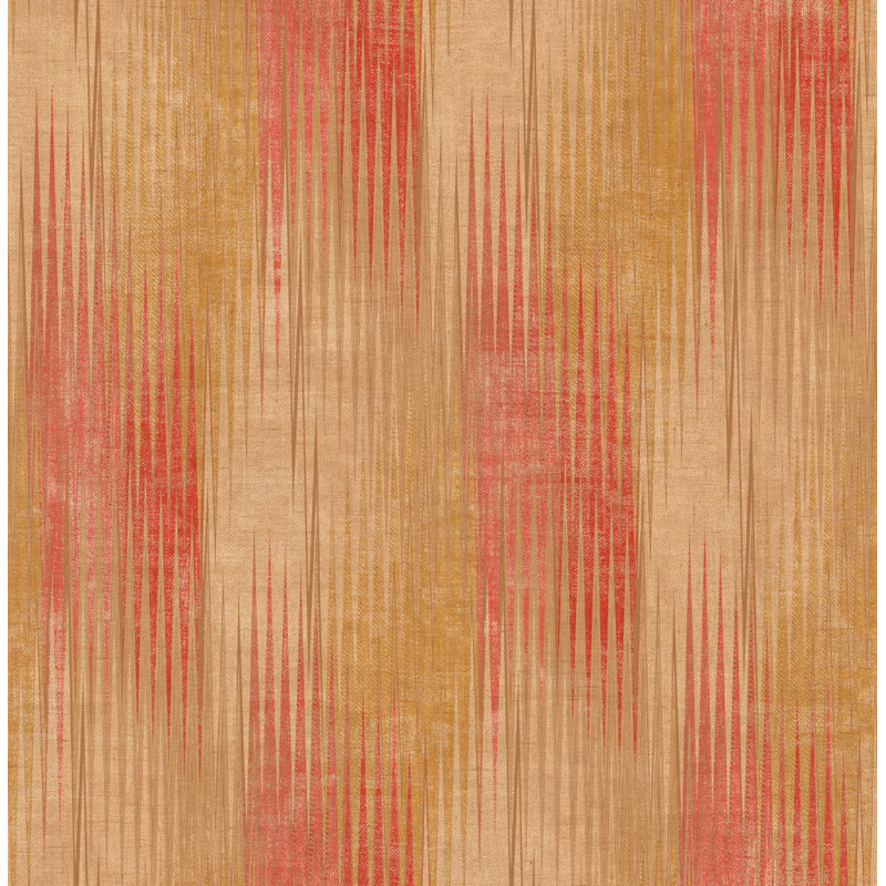 Papier peint à rayures ombrées Aylenne, Bronze et cerise