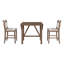 Ensemble de salle à manger à hauteur de comptoir 3 pièces avec table à abattants et chaises rembourrées, en bois d'hévéa brun Topmax