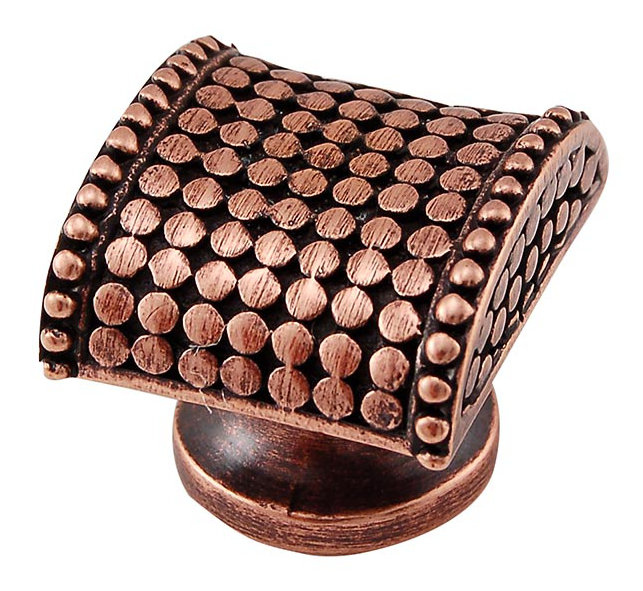 Tiziano Geometric Knob, 1" H x 1" W x 0.875" D, Antique Copper