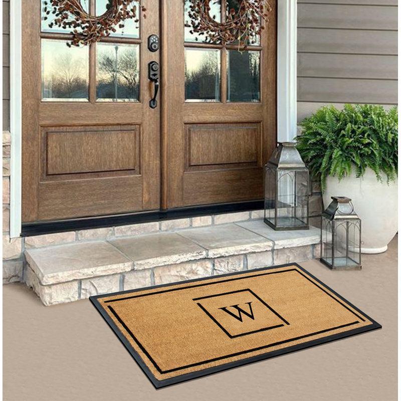 Tapis de porte d'extérieur antidérapant en fibre de coco 48 po x 24 po Amaranthe, W