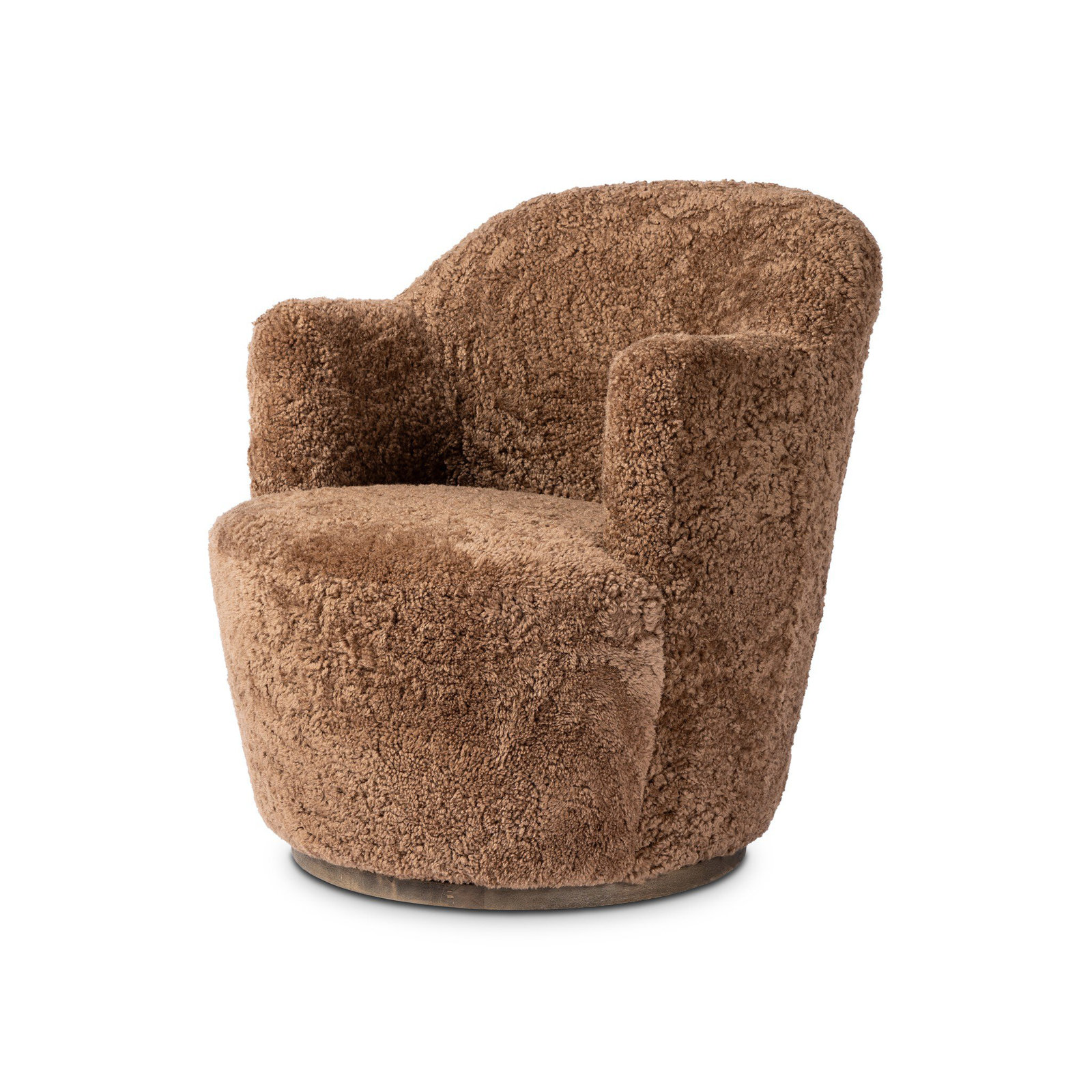 Corson 26" Wide Swivel Armchair, Amber Shearling