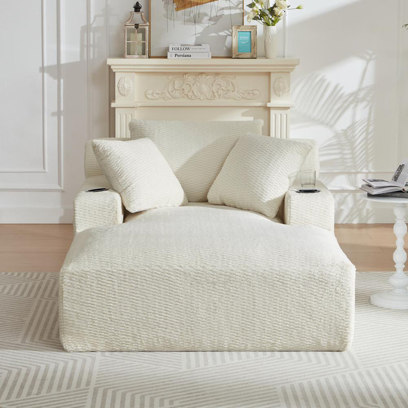 Oversized Upholstered Comfy Sleeper Sofa Chaise Lounge