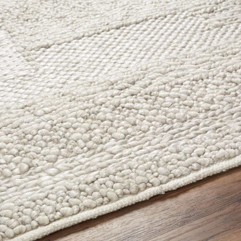 Vesta Handmade Hand Woven Light Gray Rug, Rectangle 10' x 14'
