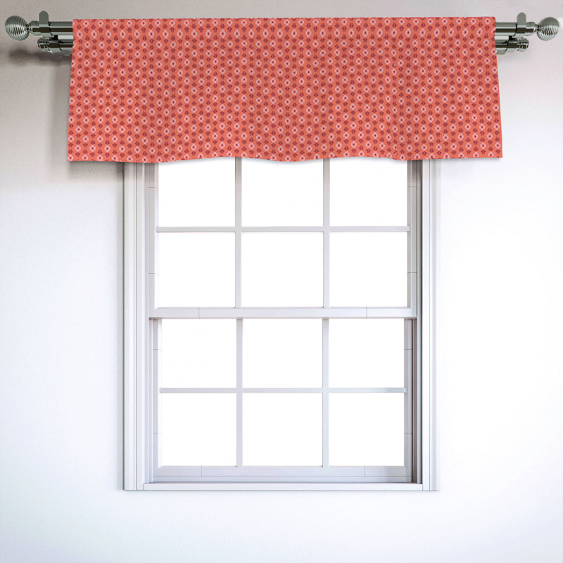 Sateen Geometric Ruffled Window Valance