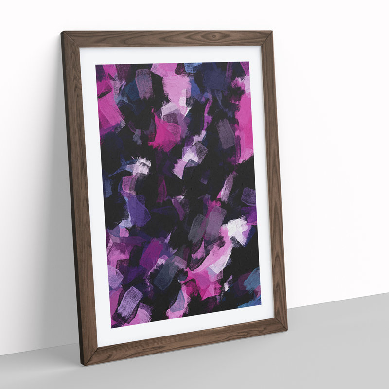 Headlong Abstract - Single Picture Frame Painting, 34cm H x 25cm W x 2cm D, Brown Framed