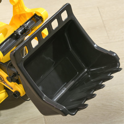 Ride On Excavator avec rangement sous le siège, bulldozer à tirer pour les garçons et les filles, jouet de construction assis-scoot avec klaxon, pelle à chargement frontal, pour le sable et la neige, 3 ans